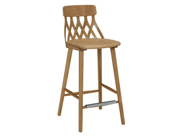 Y5 680 - High oak stool with footrest by Hans K - view 2